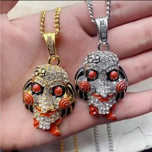 Saw Character Gold Tone Necklace Unisex